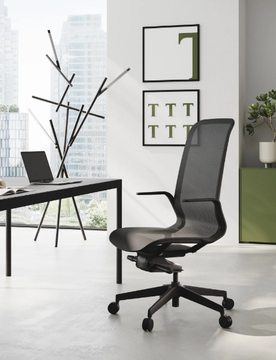 TRAMA - Height-adjustable mesh office chair with armrests by Las Mobili - view 3